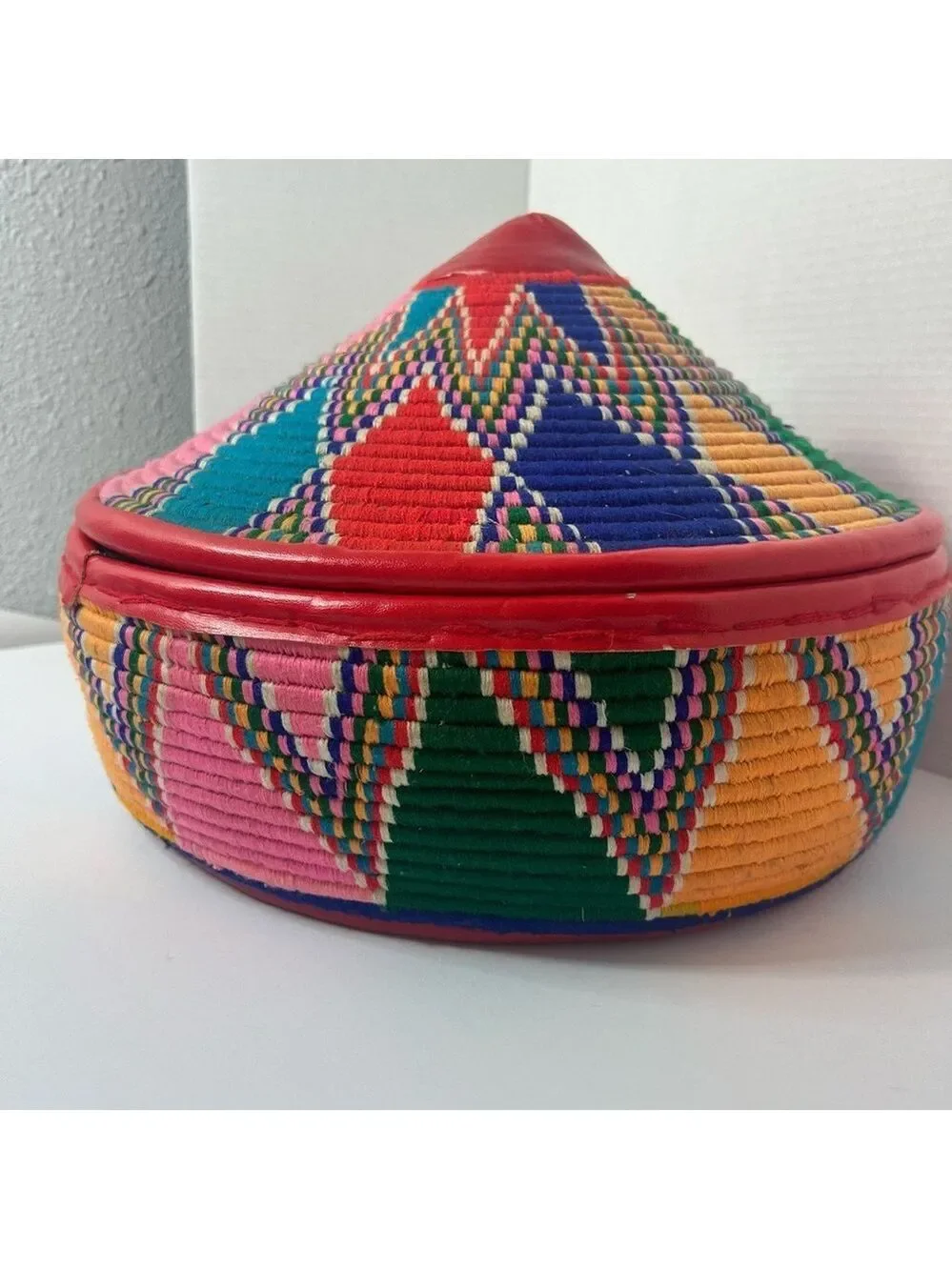 Large Colorful Hand Woven Mesob Ethiopian Serving Basket House Decor Storage